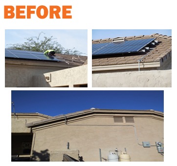 before - bad solar panel install - Testimonials From Our Clients