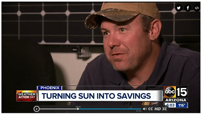 Corey Garrison - ABC 15 video on solar panels