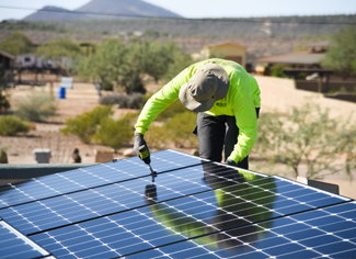 solar installer at work in Phoenix Arizona