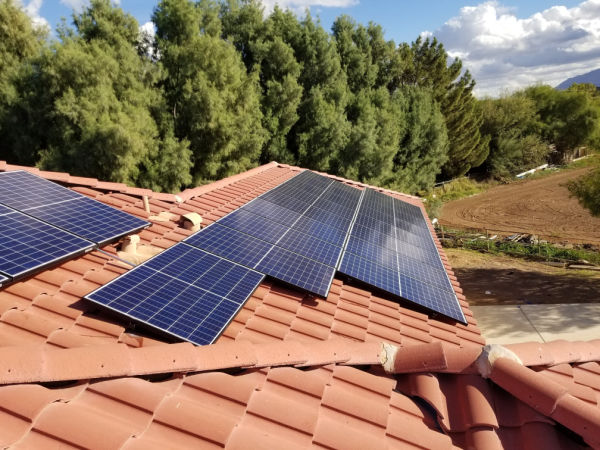 Solar panels on roofs in Phoenix Arizona