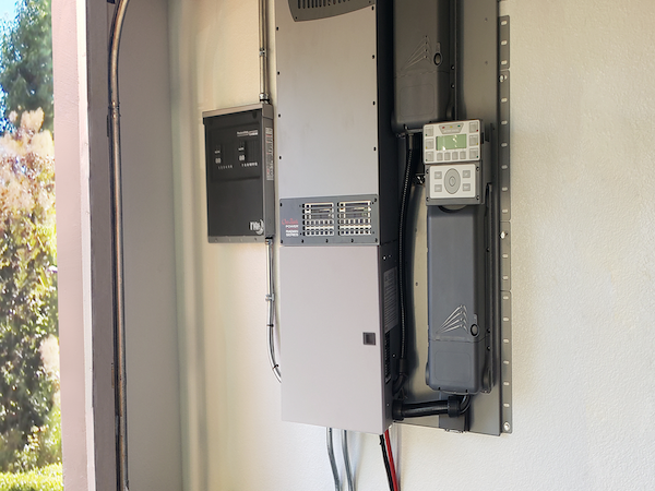 solar charge controller mounted on wall