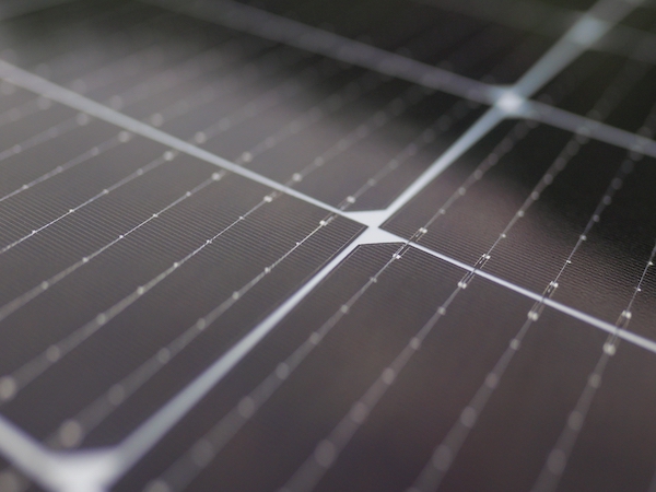 Close-up of modern photovoltaic solar panel