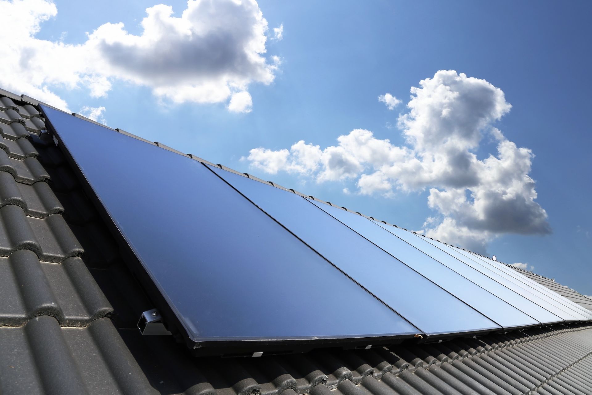 Roof with solar panels