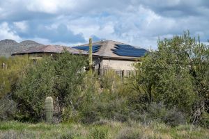 Solar panels on an Arizona house roof