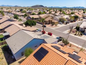 An aerial view of an Arizona neighborhood