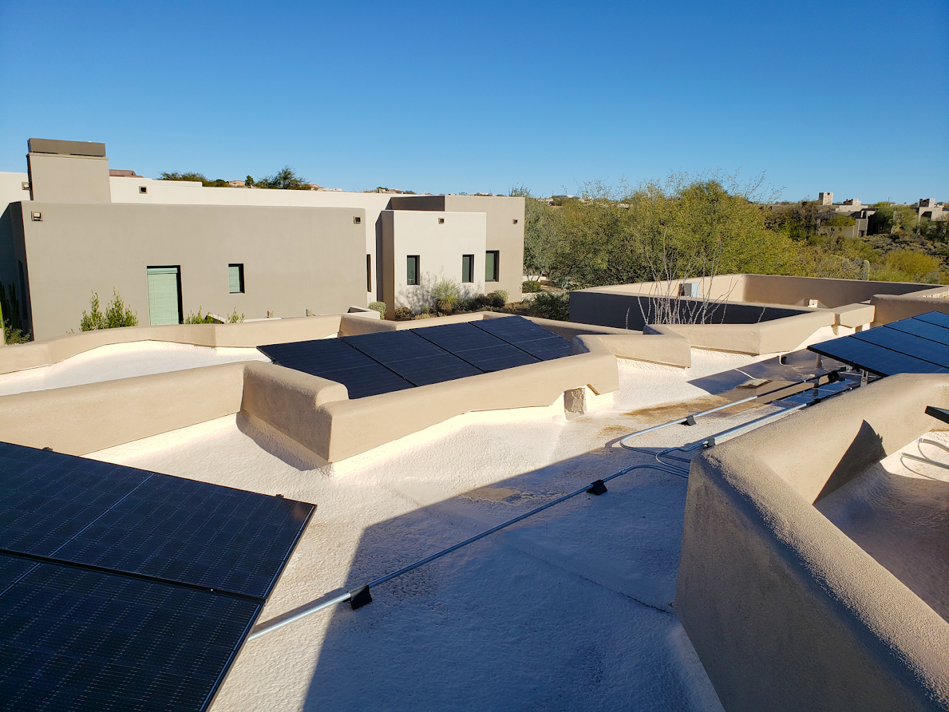 solar array on flat roof installed by southface solar and electric team